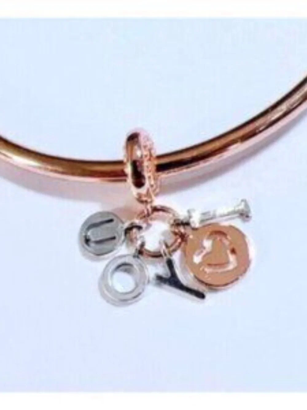 I Love You Letters Charm For Bracelet, Sterling Silver Charm - Picture 4 of 5